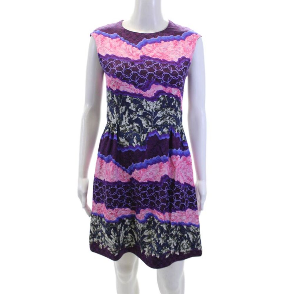 PETER PILOTTO Women's Sleeveless Cinch Waist Mini Dress Multicolor Size 8